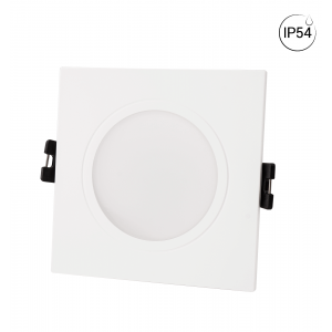 Vierkante downlight ring voor GU10 lamp - Uitsparing Ø 75-80 mm - IP54 - WIT