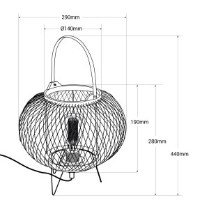 Afmetingen Sendai-lamp