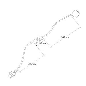 Afmetingen Kabel met schakelaar en stekker