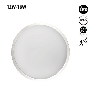 LED ronde plafondlamp met sensor - Instelbaar vermogen 12W-16W - IP65 - CCT - Ø30cm