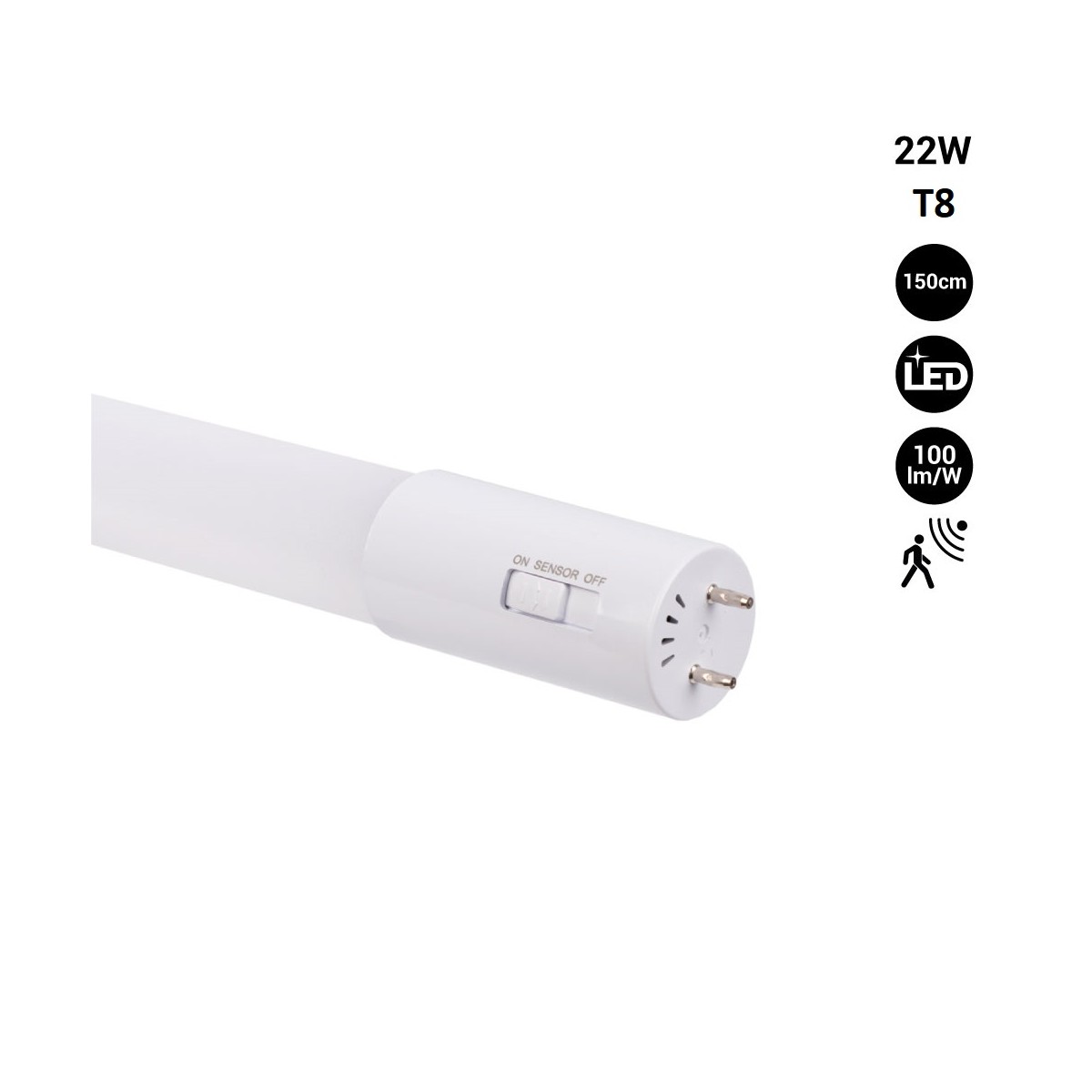 LED Tube 150cm T8 met bewegingsmelder magnetron - 22W - 100lm/w - 6000K