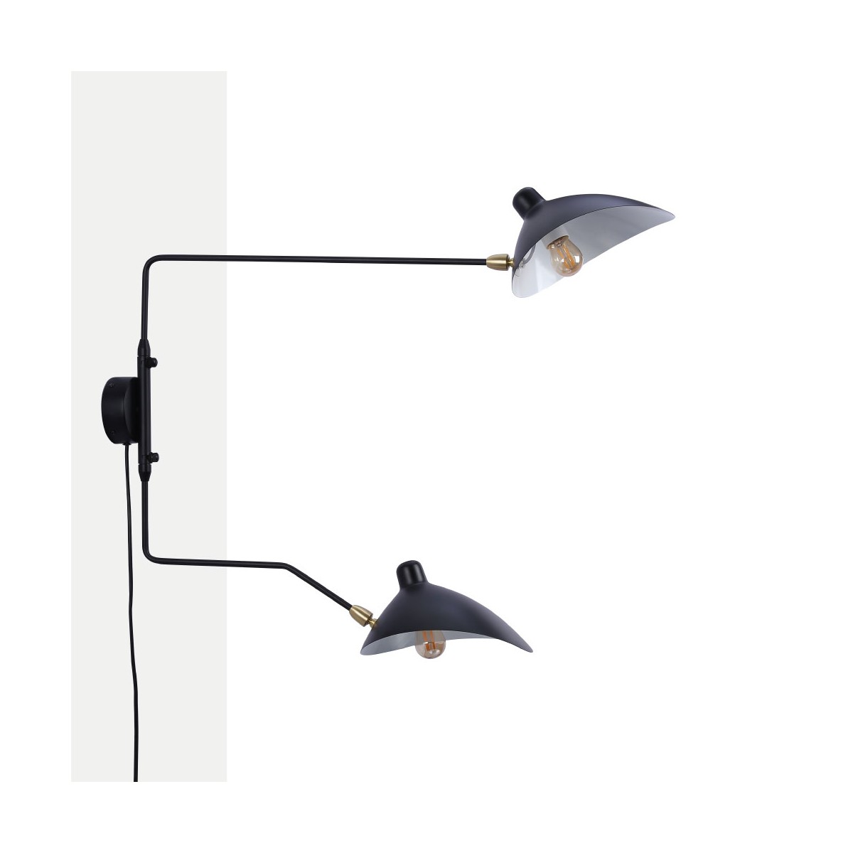 Design wandlamp "Louise" met fitting - Inspiratie "Serge Mouille"- 2xE27