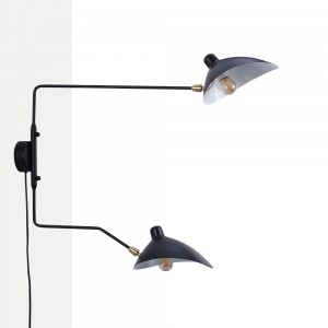 Design wandlamp "Louise" met fitting - Inspiratie "Serge Mouille"- 2xE27