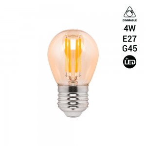 LED Vintage Dimbare Lamp G45E27 Filament 4W - Amber 2200K