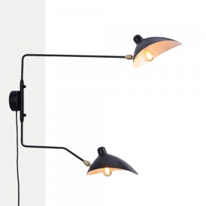 Design wandlamp "Louise" met fitting - Inspiratie "Serge Mouille"- 2xE27