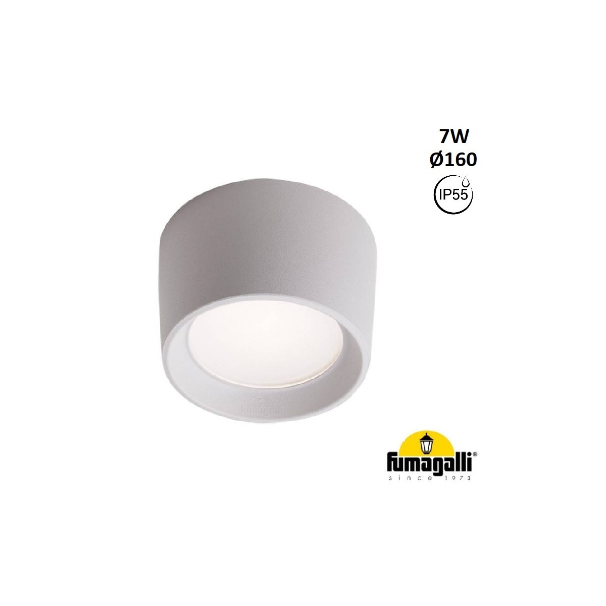 CCT LIVIA 160 FUMAGALLI 7W GX53 IP55 waterdichte plafondlamp