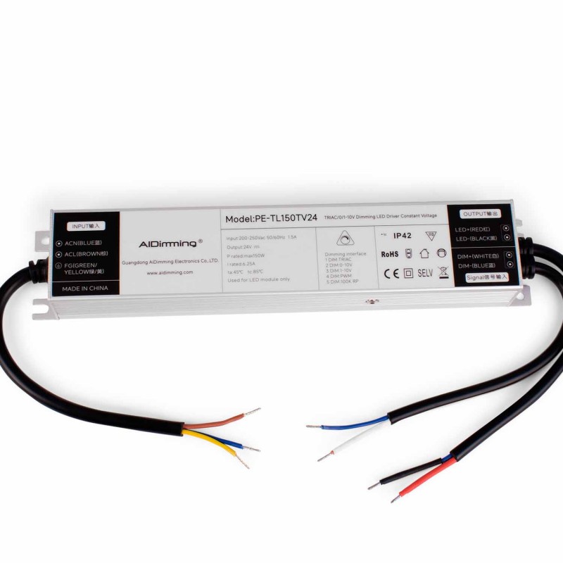 Voeding TRIAC/0-10v -24v - 150W - 6,25a - 200-250v