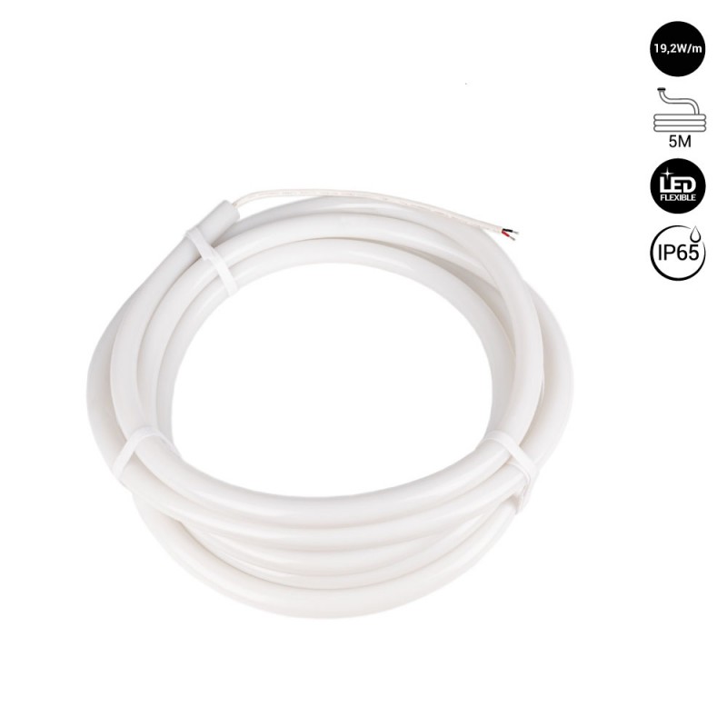 Flexibele LED neon 360º rond - Ø22mm - 5 meter - 24V DC - 240Ch/m - 19,2W/m - IP65