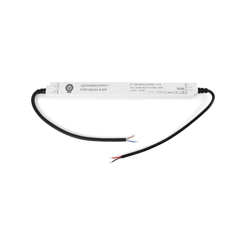 Ultraplatte waterdichte voeding 24V DC - 100W - IP66