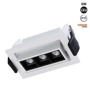 Lineaire LED inbouwspot 6W - Verstelbaar - UGR18 - CRI90 - OSRAM Chip - 2800K