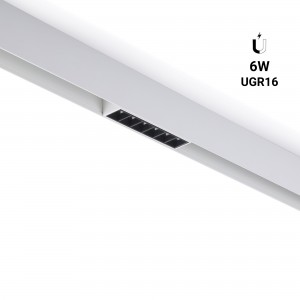 LED lineaire armatuur voor magnetische rail 48V - 6W - UGR16 - Wit