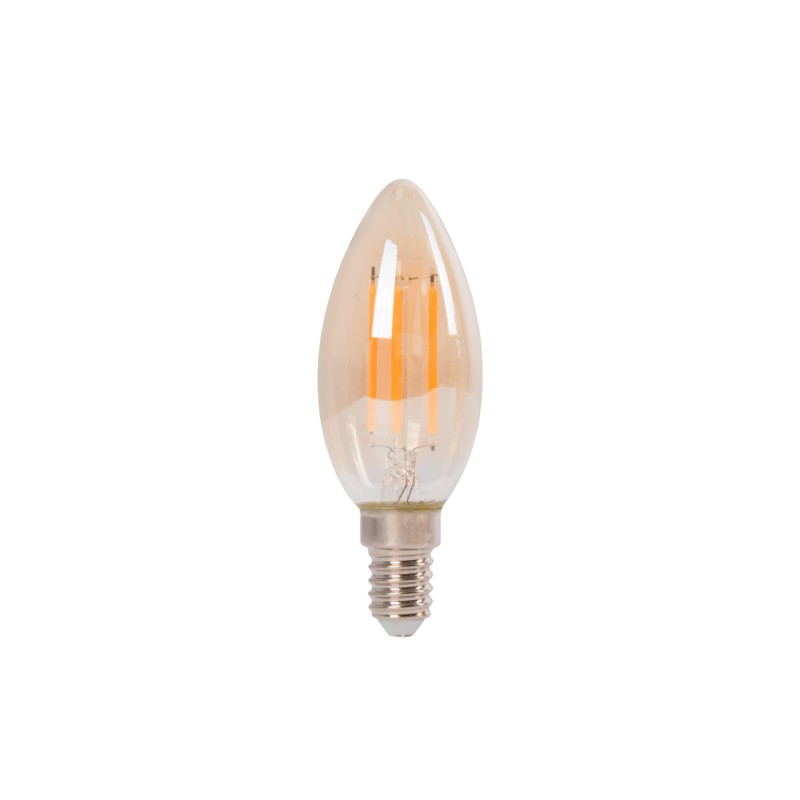 LED Kaarslamp E14 4W Filament GOUD VINTAGE Amber 2200K