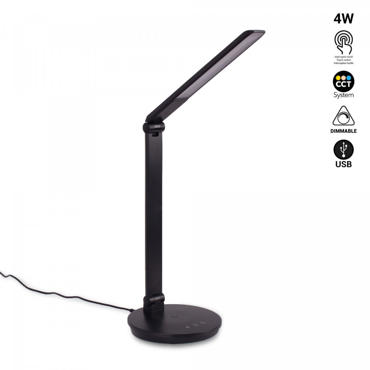 LED-bureaulamp met USB - dimbaar - CCT - 4W