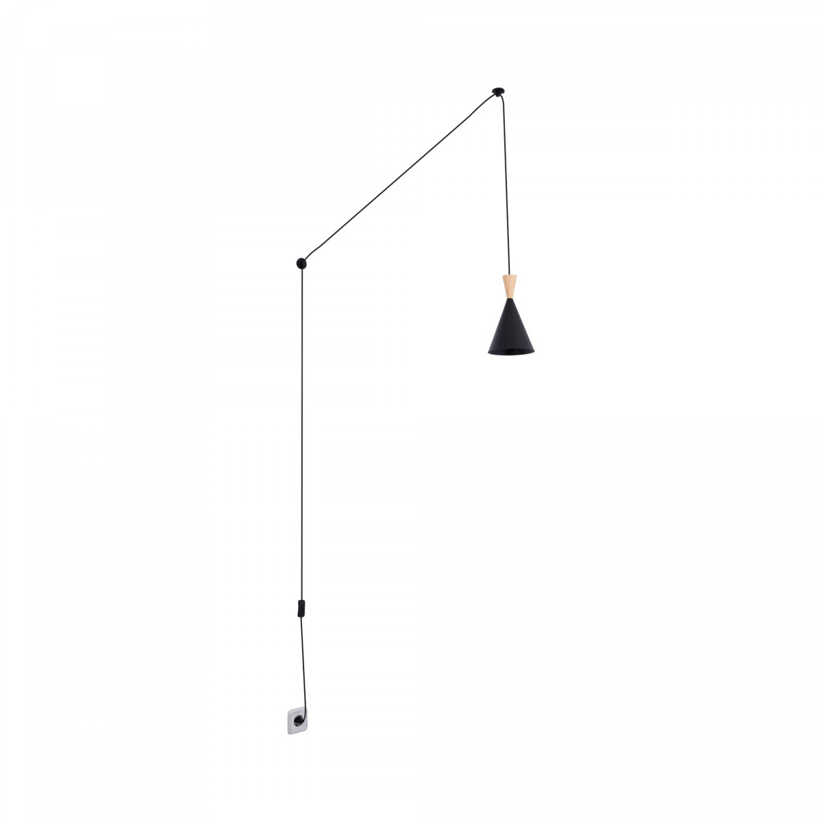 Scandinavische hanglamp van metaal en hout "Lima" / Inspiratie "Beat Tall" van TOM DIXON