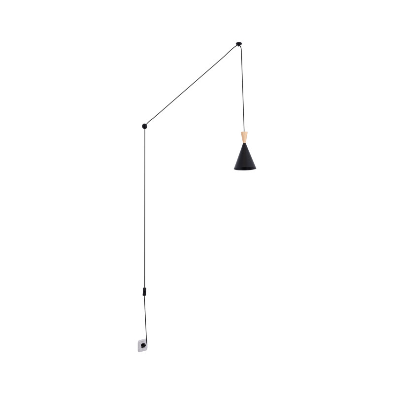 Scandinavische hanglamp van metaal en hout "Lima" / Inspiratie "Beat Tall" van TOM DIXON