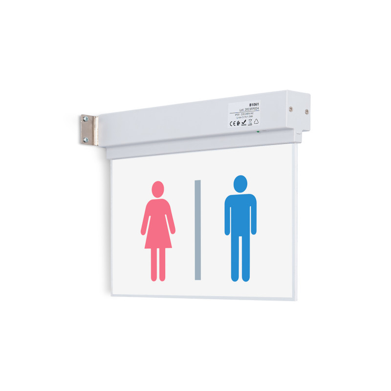 Opbouw-zwaailamp met pictogram "Toiletten".