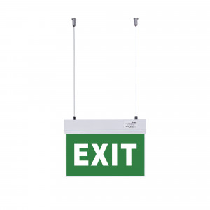 Hangende noodverlichting met "Exit"-teken