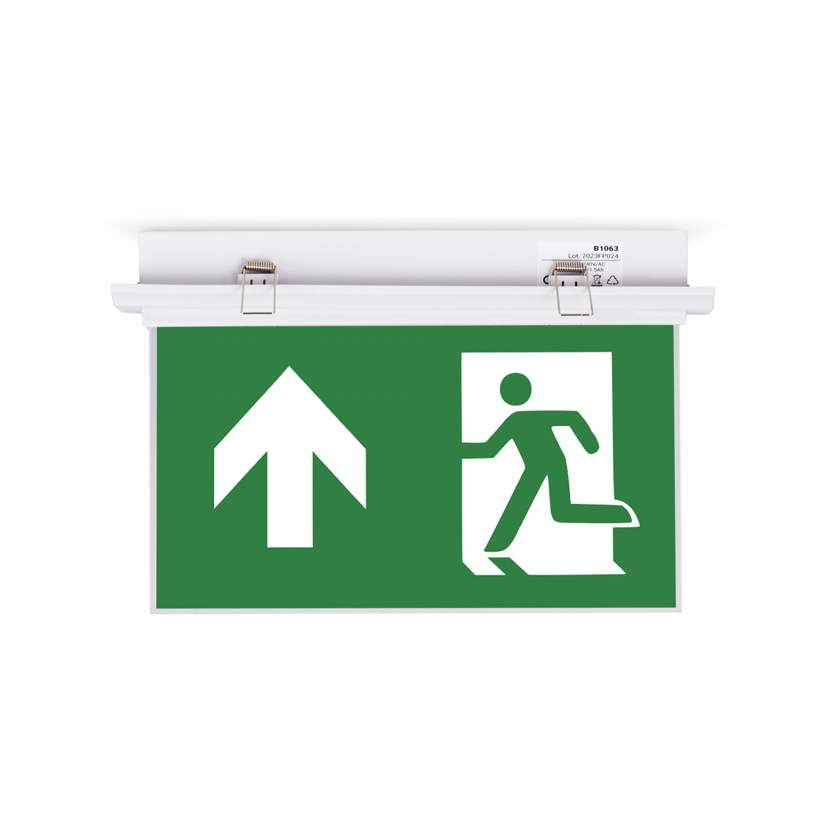 Permanent noodlicht met pictogram "Exit up" - Verzonken gemonteerd