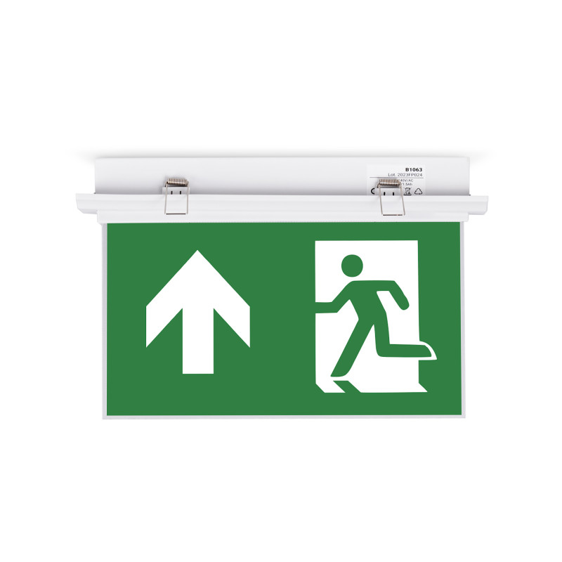 Permanent noodlicht met pictogram "Exit up" - Verzonken gemonteerd