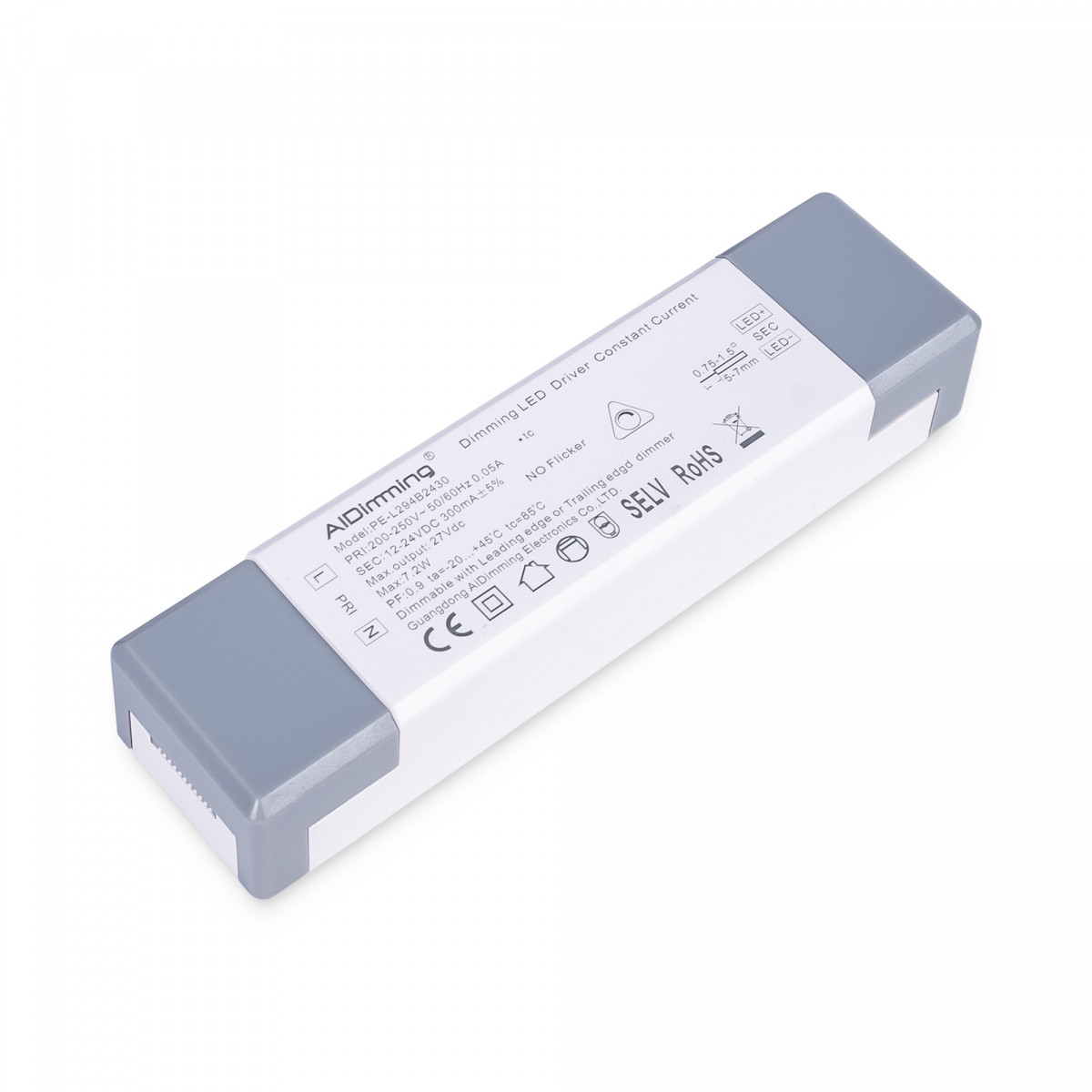 TRIAC 12-24V DC dimbare driver - 300mA - 6W