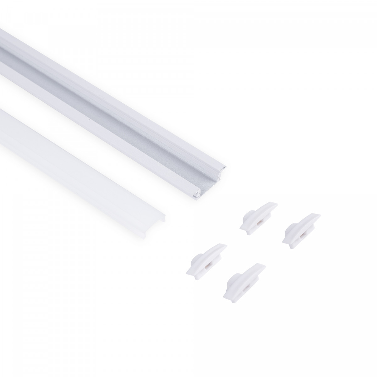 Aluminium inbouwprofiel - Complete set - 24,5 x 7mm - LED strip tot 12 mm - 2 meter