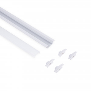 Aluminium inbouwprofiel - Complete set - 24,5 x 7mm - LED strip tot 12 mm - 2 meter