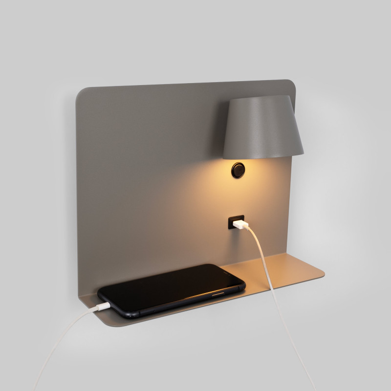 Wandleeslamp met USB-poort "BASKOP" - 6W - horizontaal ontwerp