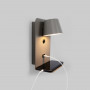 Set x 2 - Wandleeslamp met USB-poort "BASKOP" - 6W - Rechtopstaand ontwerp - Grijs