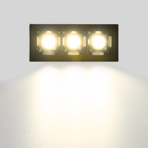 Drievoudige lineaire LED inbouwspot 6W - UGR18 - CRI90 - OSRAM chip - Zwart - warm wit