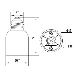 Adapter E27 naar E40 draad