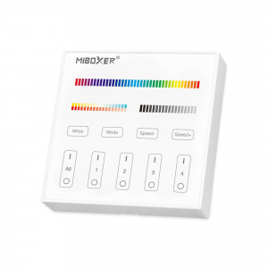 Touch bedieningspaneel RGB + CCT - 4 zones - Wit - Milight