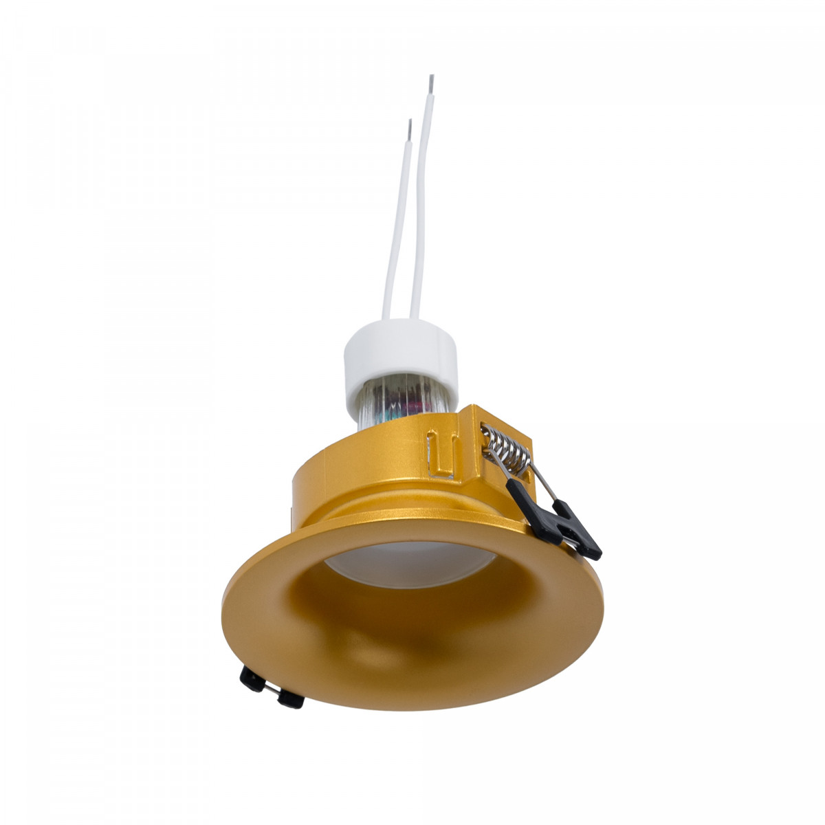 KIT Inbouwring Ø86mm (goud) + Lamp GU10 5,4W + Lampvoet