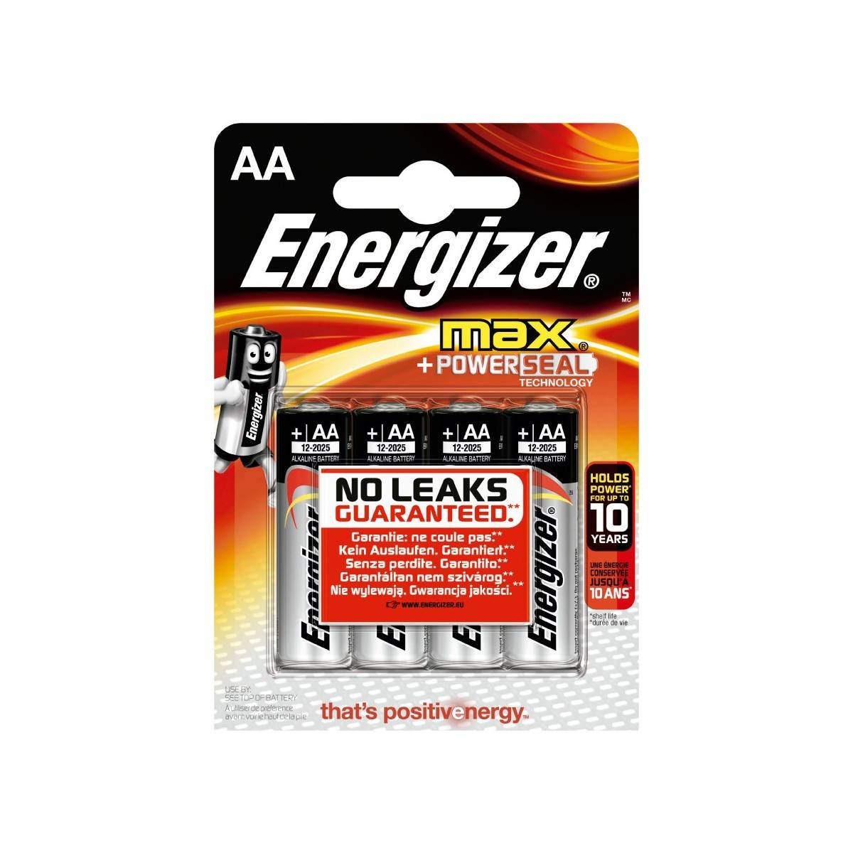 Energizer Max LR6 (AA) batterij Blister à 4 stuks.