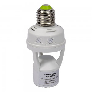 Adapter voor E27 LED lamp met PIR bewegingssensor