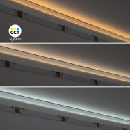 CCT COB LED Strip 24V DC - Zijwaartse emissie - 12W/m - 10mm - IP20 - 5cm knip - Rol van 5 meter