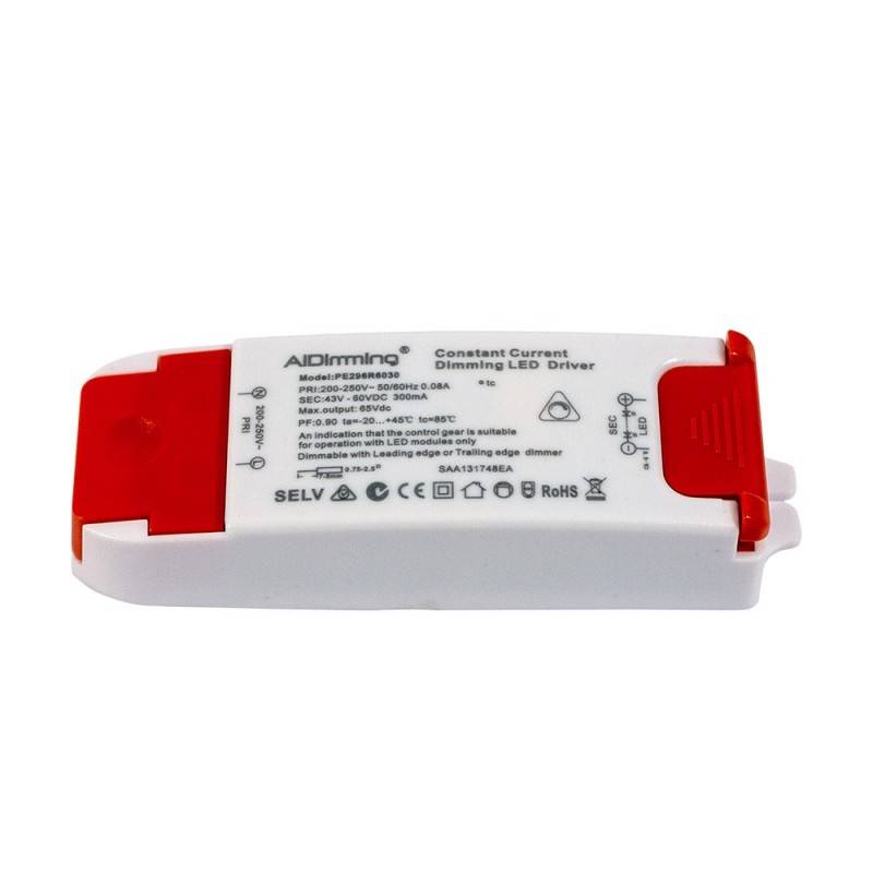 Dimbare TRIAC constante stroom driver 43-60VDC 300mA