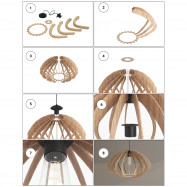 Houten hanglamp "Pili" - Ø 48cm - 1 x E27