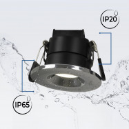 Inbouwspot LED 6W - CCT - TRIAC dimbaar - Ø68mm - IP65 - Chroom