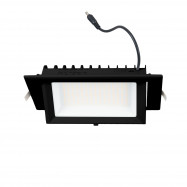 Rechthoekige LED inbouwspot - Kantelbaar - CCT 60W - Zwart - 100° LIFUD-driver