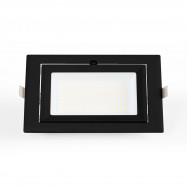 Rechthoekige LED inbouwspot - Kantelbaar - CCT 60W - Zwart - 100° LIFUD-driver