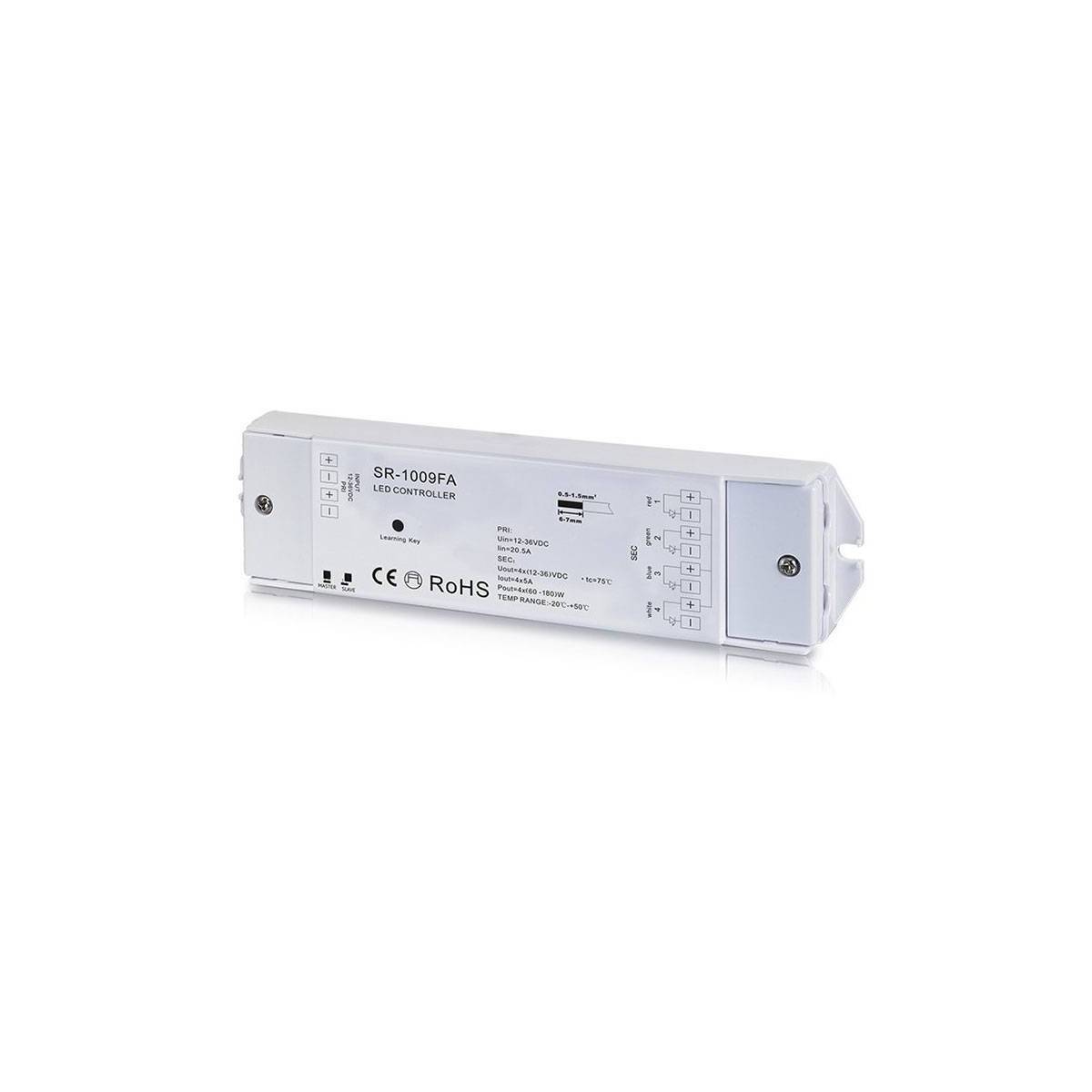 RGB/RGBW Dimmer PMW Regelaar - 12-36VDC (4 kanalen 5A/kanaal) - RF Ontvanger - Sunricher Perfect RF