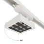 Vierkante LED 3-fase Railspot – Verstelbaar vermogen: 12-42W – 4000K – CRI 90 – 35° x 70° hoek