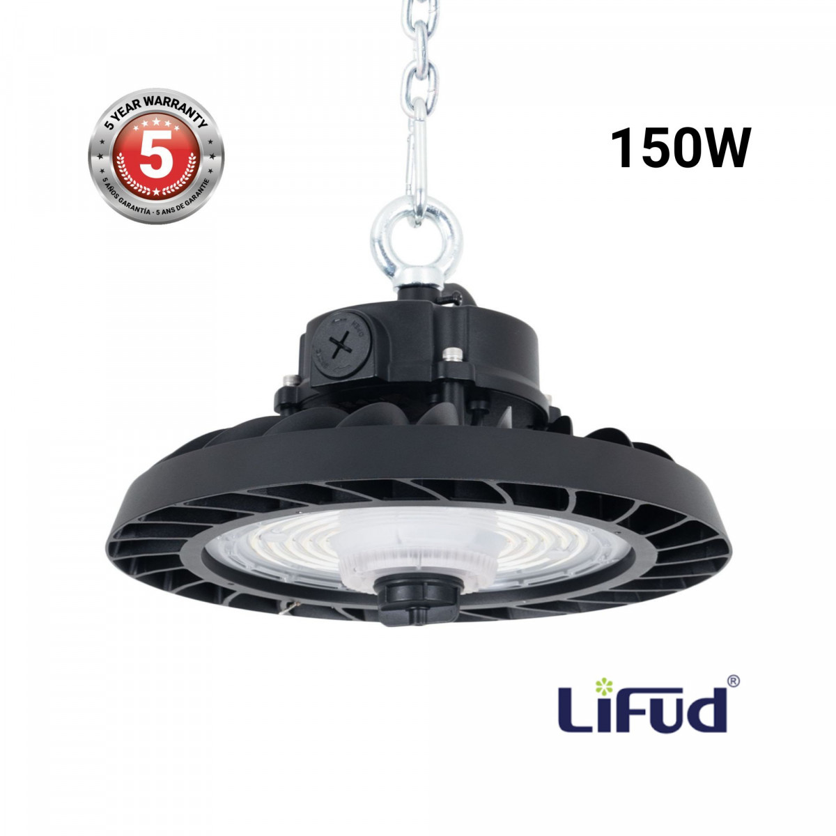 Industriële UFO LED Highbay - 150W - CCT - 170lm/W - LIFUD Driver - IP65 - 5 jaar garantie