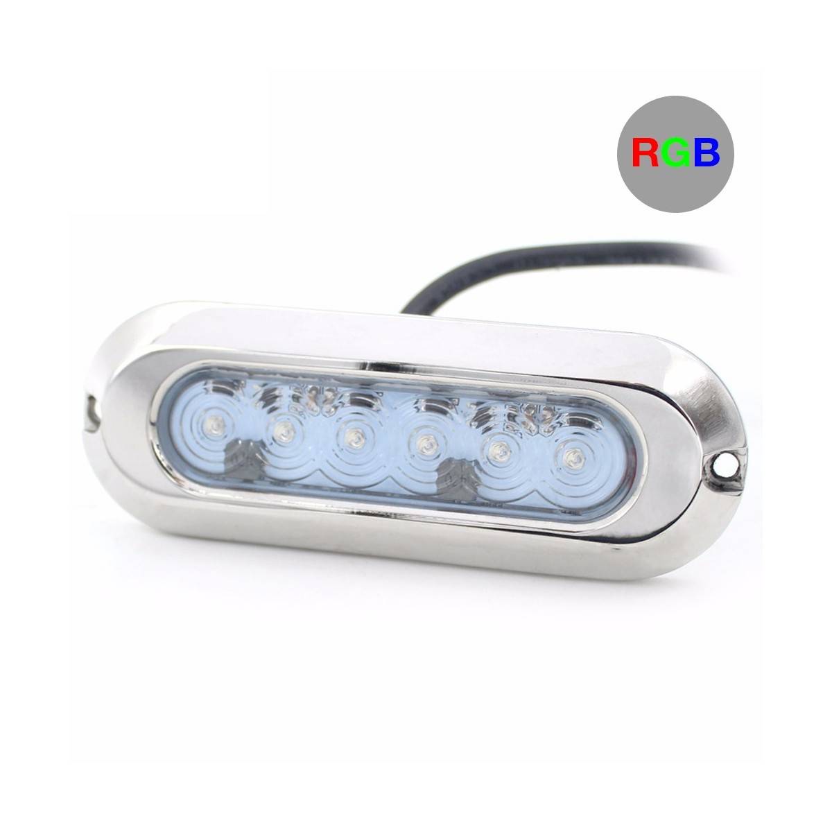 SLIM 30W 12V roestvrij staal 316L IP68 opbouw RGB LED onderwaterverlichting