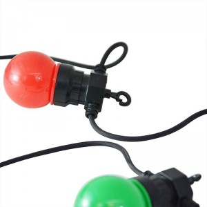 Guirnalda LED con cable negro 10 bombillas LED Multicolor - 8 metros