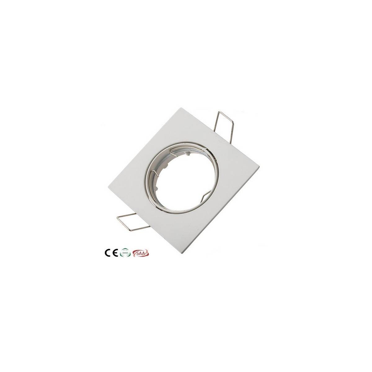 Aro downlight empotrable cuadrado basculante para bombilla GU10