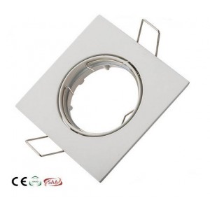 Aro downlight empotrable cuadrado basculante para bombilla GU10