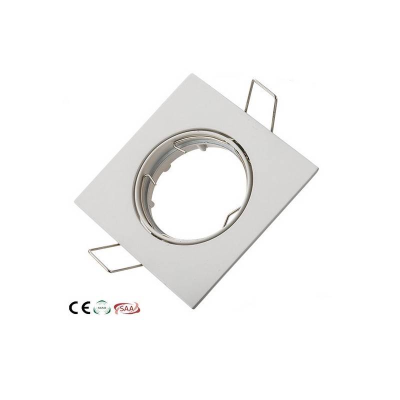 Aro downlight empotrable cuadrado basculante para bombilla GU10