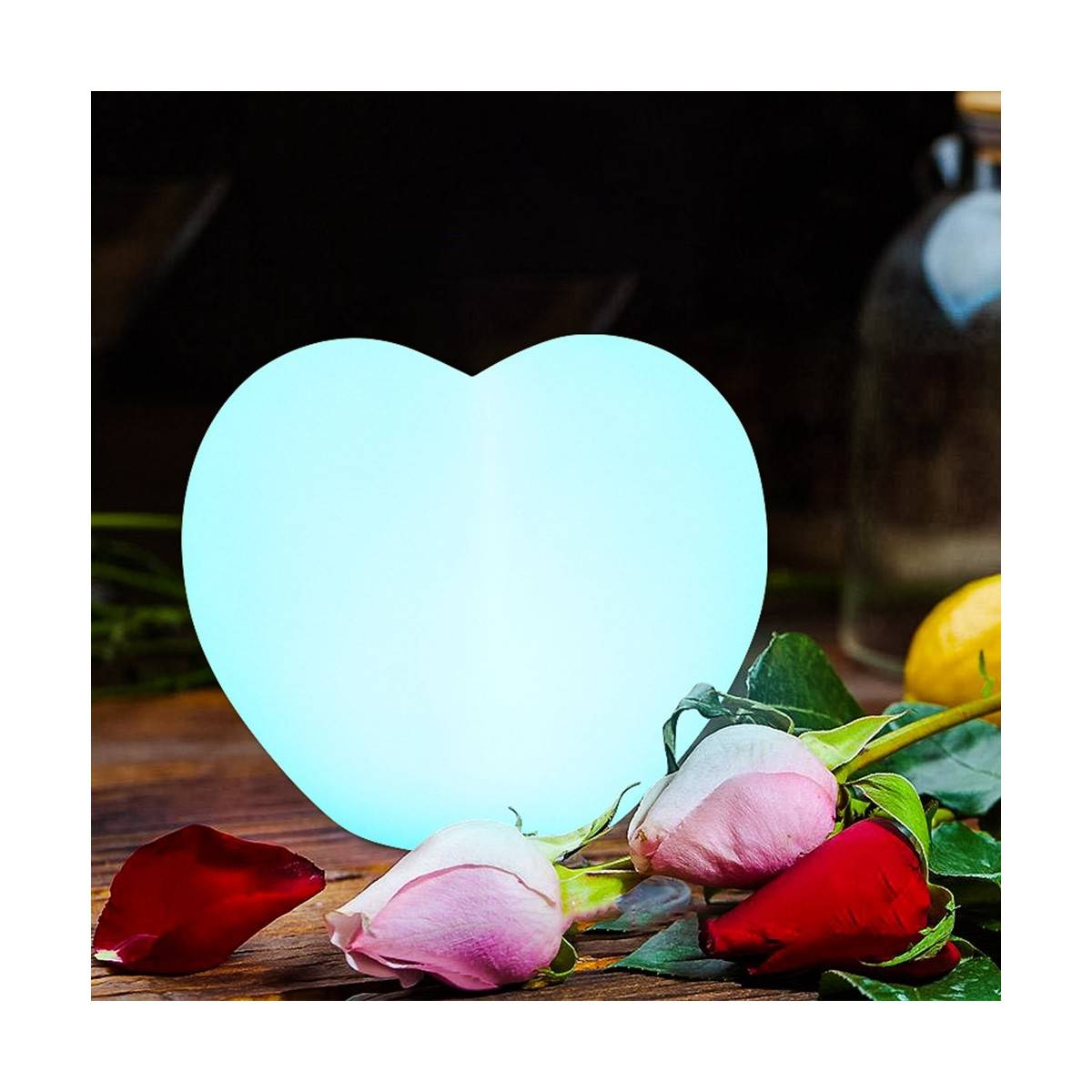 Corazón luminoso LED RGBW Recargable 1W 20cm IP65