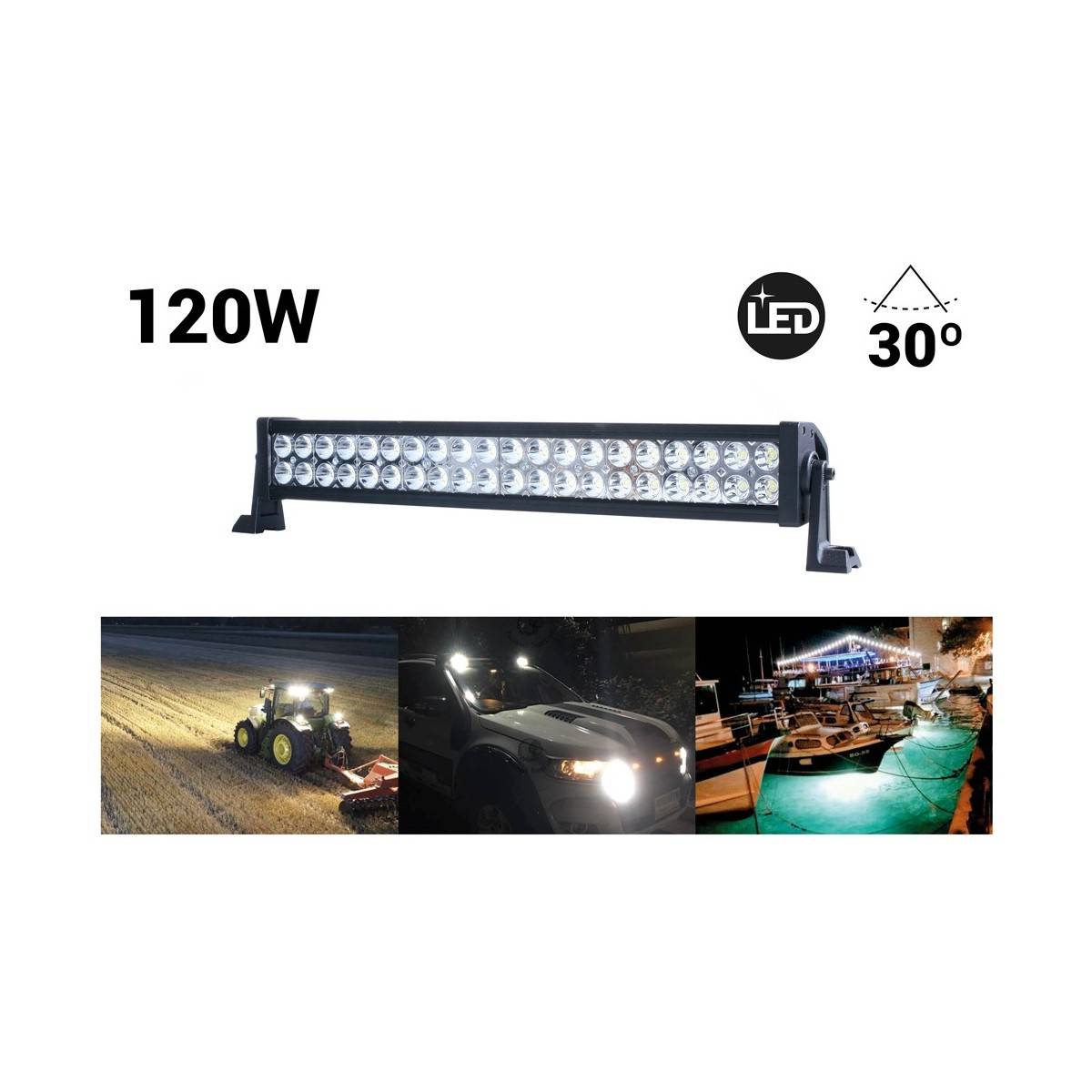 Barra LED 4x4, todoterreno 120W, 8000lm